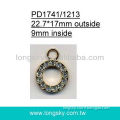 (#PD1741) round zipper puller with rhinestone